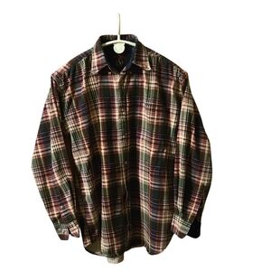 Ivy Crew Classics Men’s M Plaid Button-Down Shirt 100% Cotton Flannel